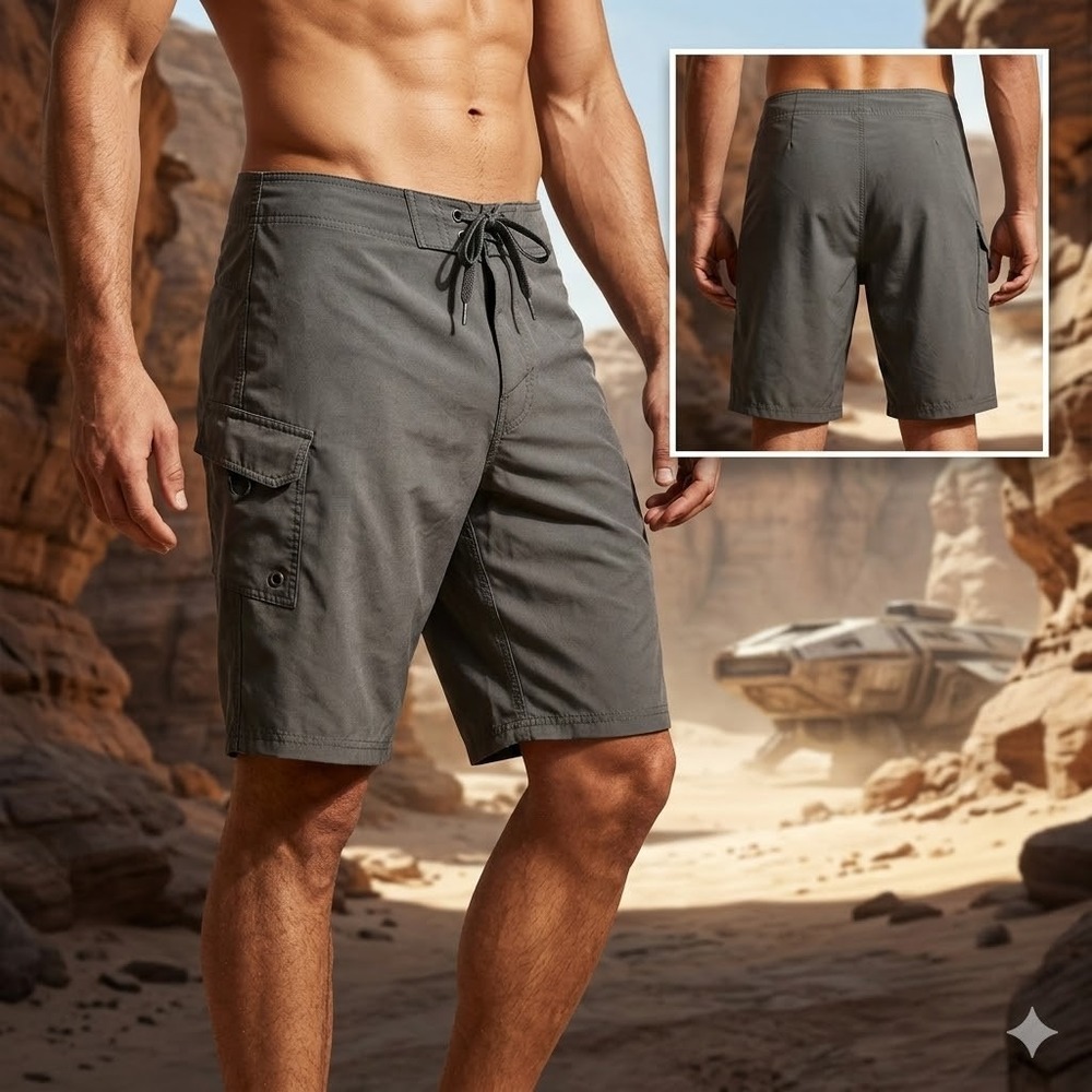 Oakley‎ Mens Grey Cargo Board Shorts Size 36 Spring 2012 481619 Tactical Surf